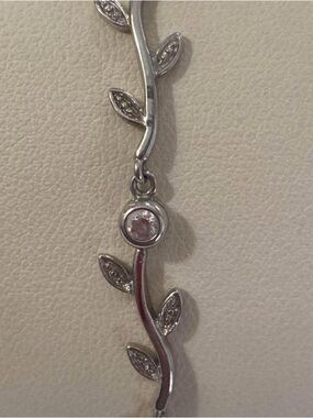 925 sterling silver bracelet lab diamond vine flower dainty
